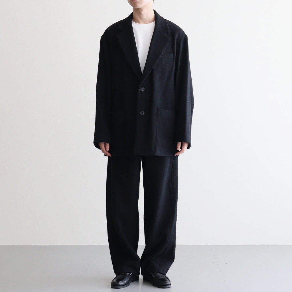 WOOL/CASHMERE FLEECE EASY TWIST TROUSERS #BLACK [ST.1270]