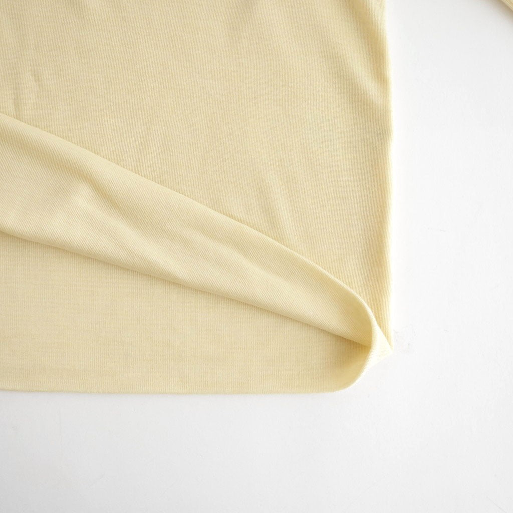 SILK BLENDED CIRCULAR RIB CREW&POLO LAYERED PULLOVER #YELLOW [KRAGLA0105]