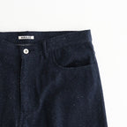 SILK NEP DENIM 5P WIDE PANTS #DARK NAVY [A26AP01SD]