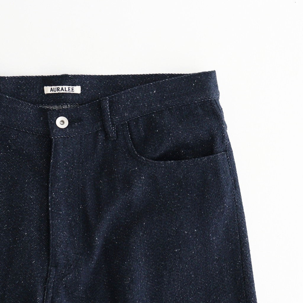 SILK NEP DENIM 5P WIDE PANTS #DARK NAVY [A26AP01SD]