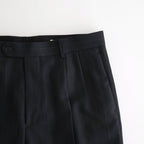 BLUEFACED WOOL TWO-TUCK SLACKS #CHARCOAL NAVY STRIPE [A26SP02BA]