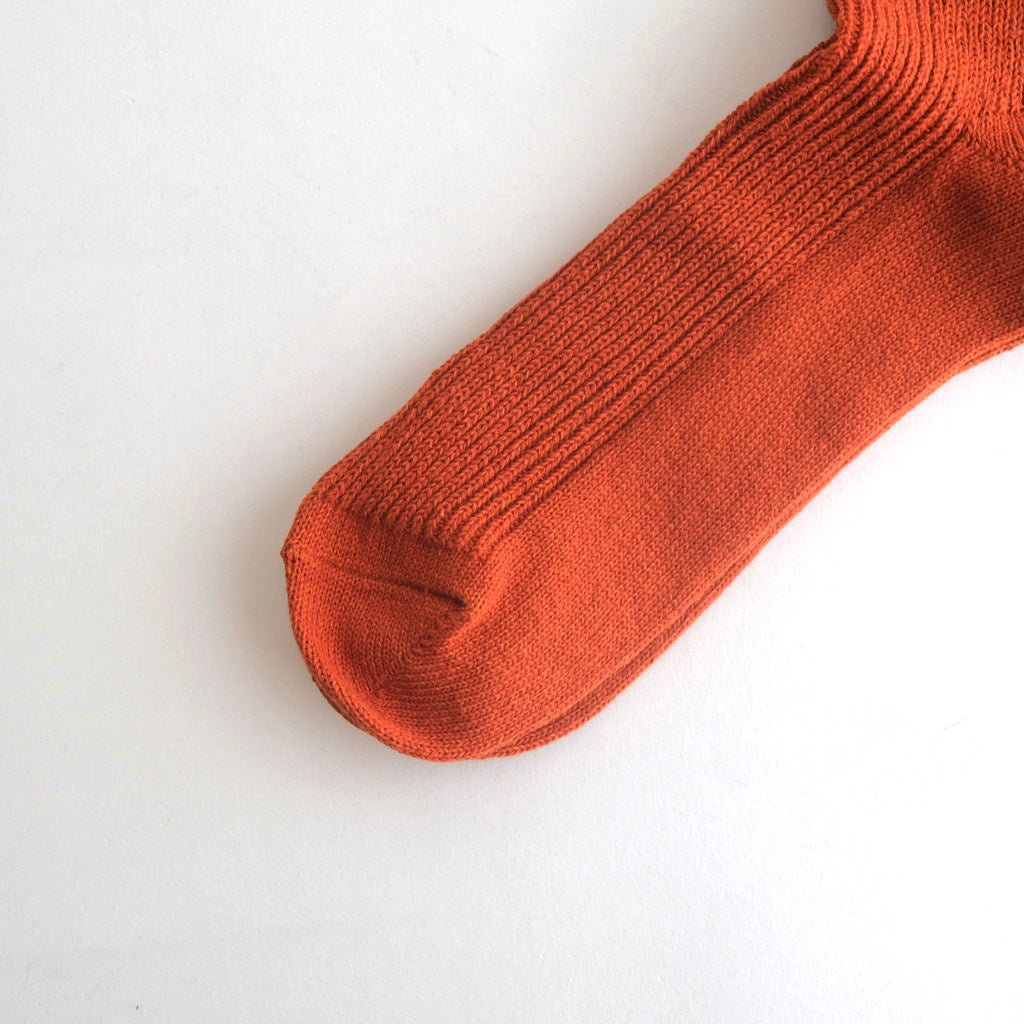 WASHI/RECYCLED COTTON RIB CREW SOCKS #D.ORANGE [R1535-AW25]