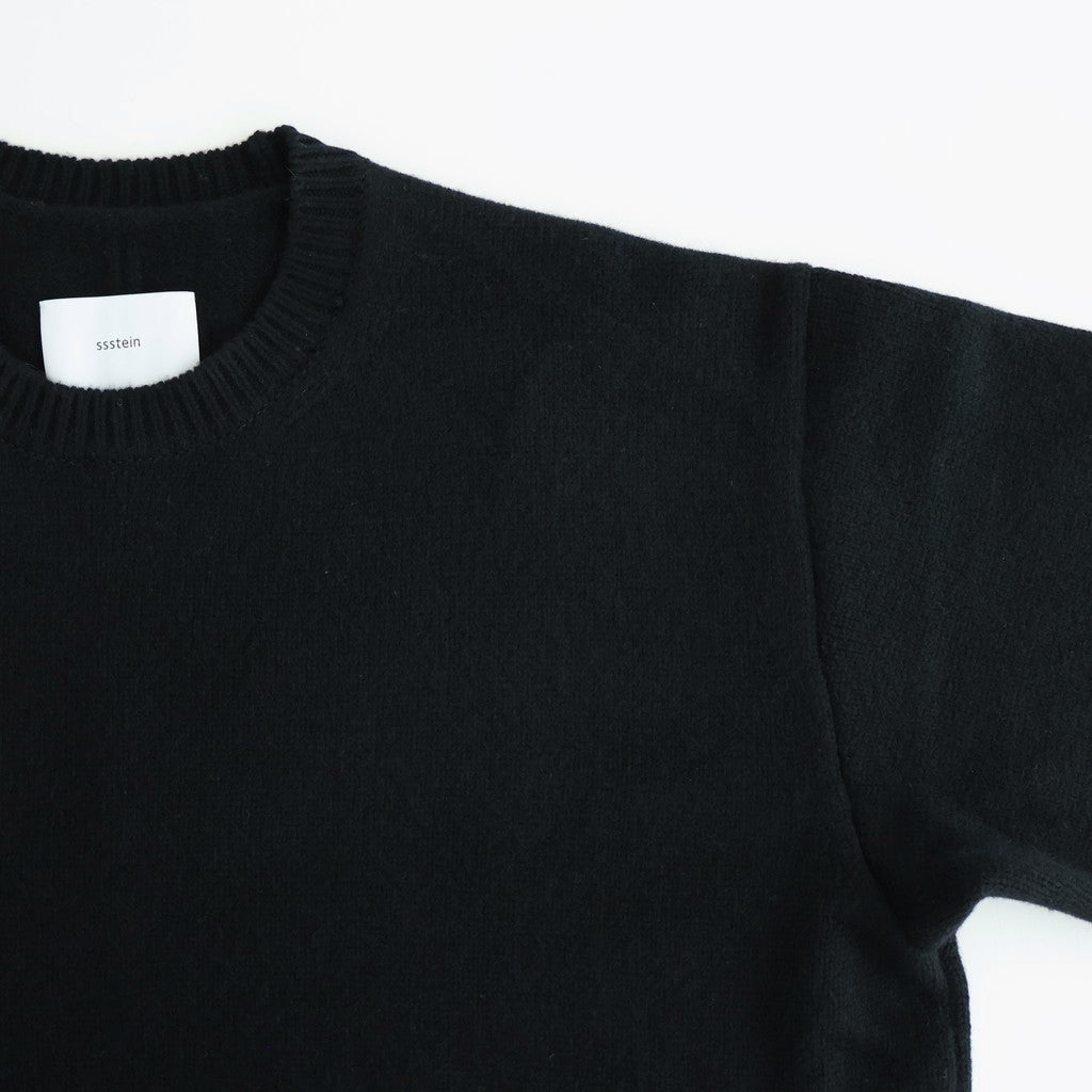 EXTRA FINE WOOL WARM KNIT CREW NECK LS #BLACK [ST.1289]