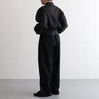 Viscose Wool Silk Gabardine Easy Wide pants #BLACK [GL241-40162]