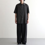 COTTON SILK GARMENT-DYED LOOSED SHIRT #CARBON [YK26SS01289SH]