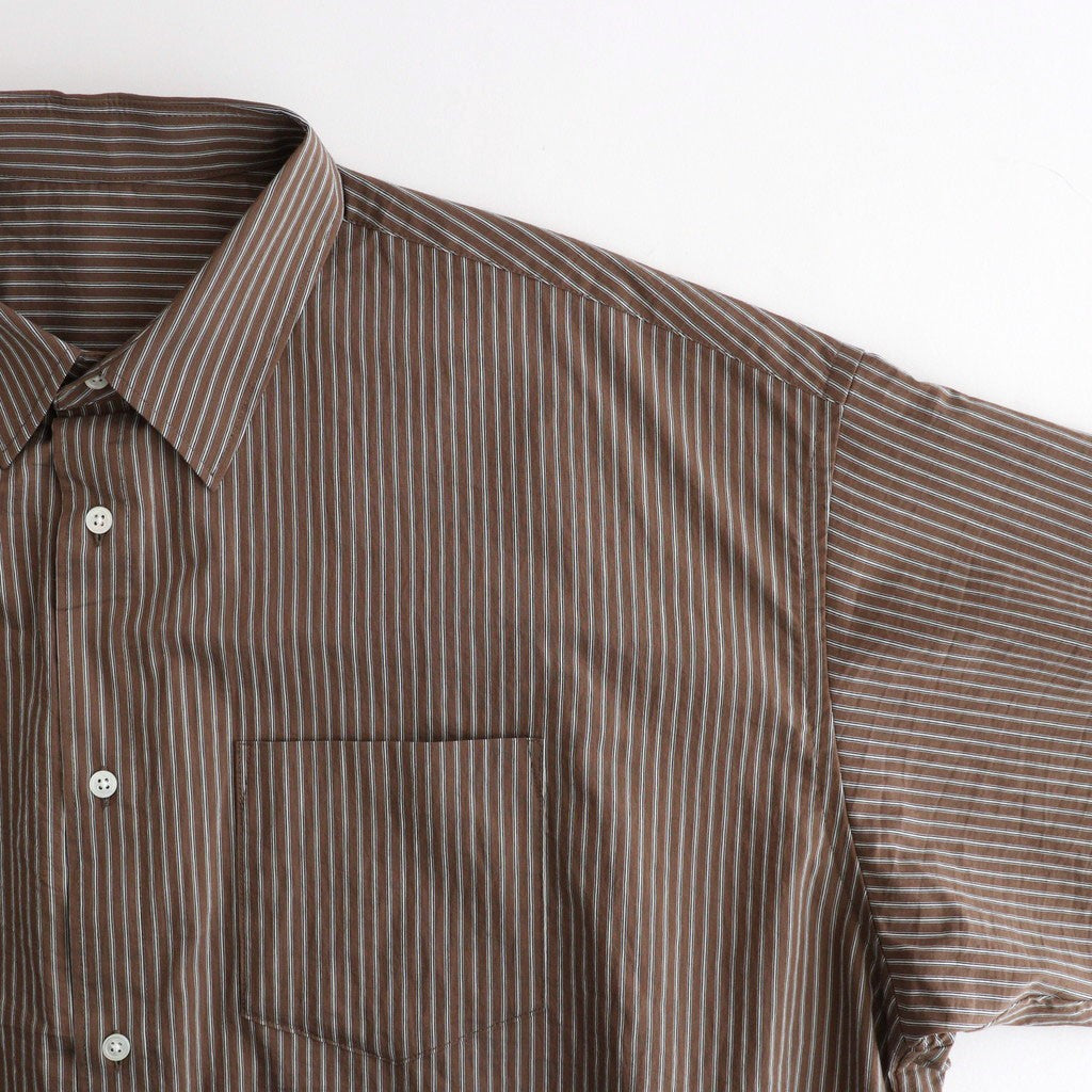 【未使用・タグ付】BF SHIRTS/ストライプ/ブラウン HRAFTeX S/S STRIPE SHIRT #BROWN STRIPE [FSC262-50008] - ciacura