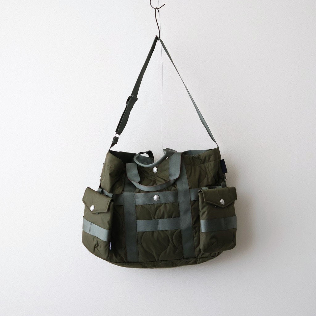 ナイロンツイルキルト 2WAY トートバッグ #KHAKI [HR-K206-051]
