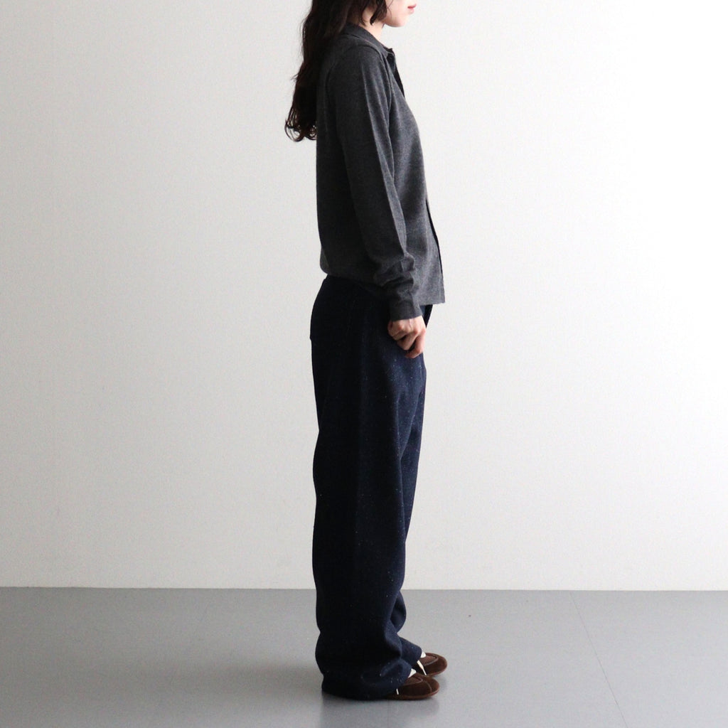 HIGH GAUGE SOFT CASHMERE KNIT SHIRT CARDIGAN #CHARCOAL [A26AC03SM]