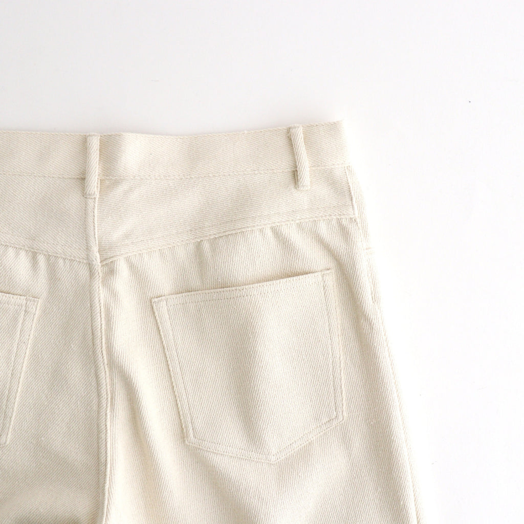SILK NEP DENIM 5P WIDE PANTS #IVORY WHITE [A26AP01SD]