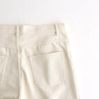 SILK NEP DENIM 5P WIDE PANTS #IVORY WHITE [A26AP01SD]