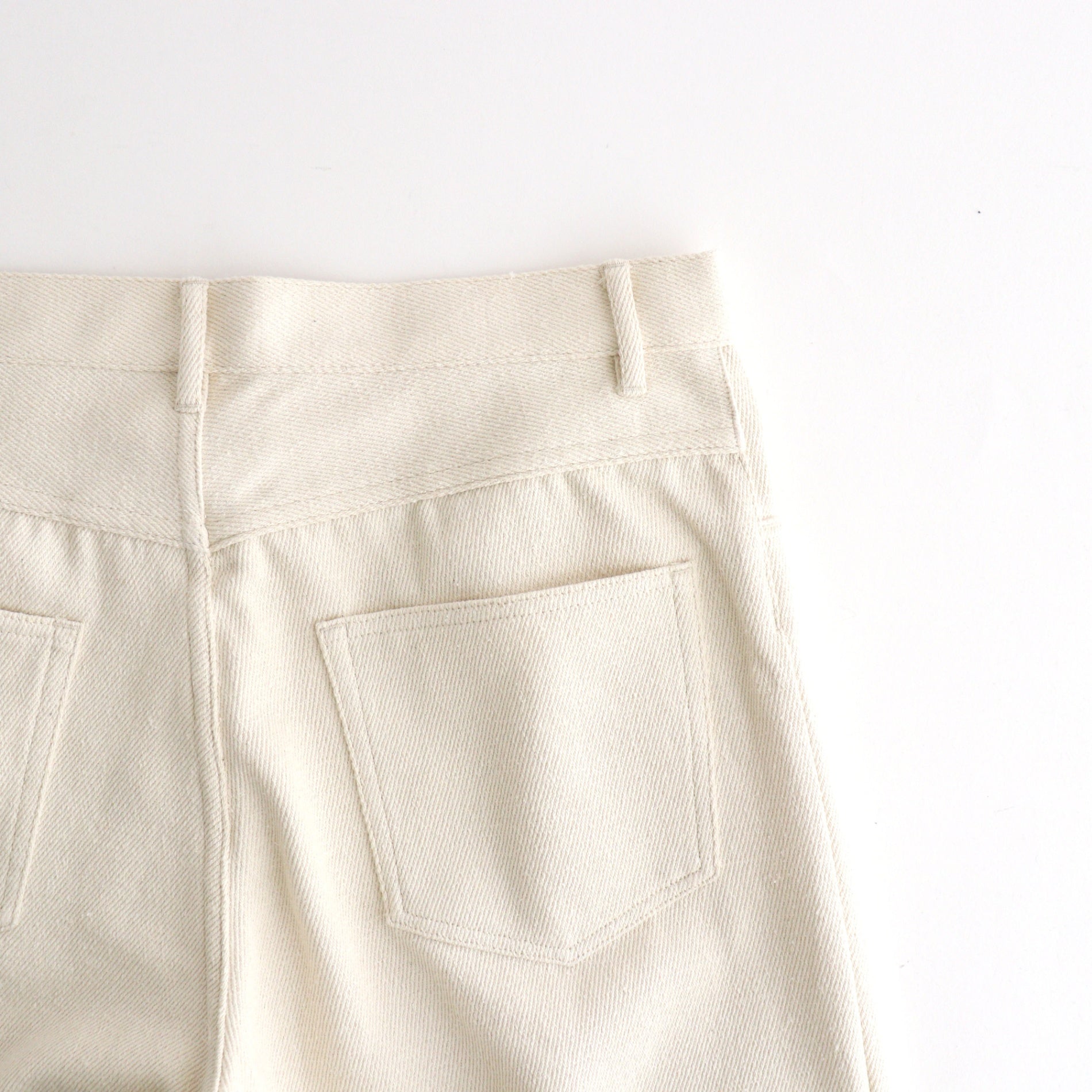 SILK NEP DENIM 5P WIDE PANTS #IVORY WHITE [A26AP01SD]