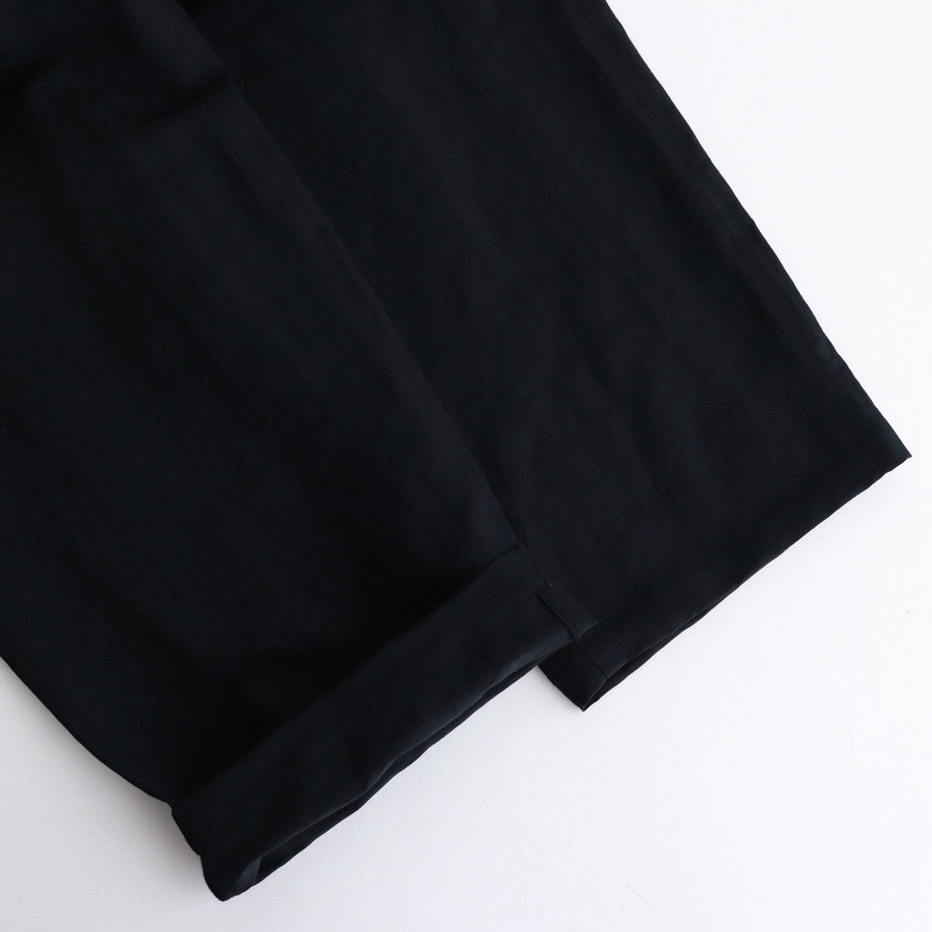 LI/NY POPLIN WIDE EASY TROUSERS #BLACK [ST.1117]