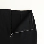 COTTON SILK STRETCH DOUBLE FACE KNIT SKIRT #BLACK [A25SS02WF]