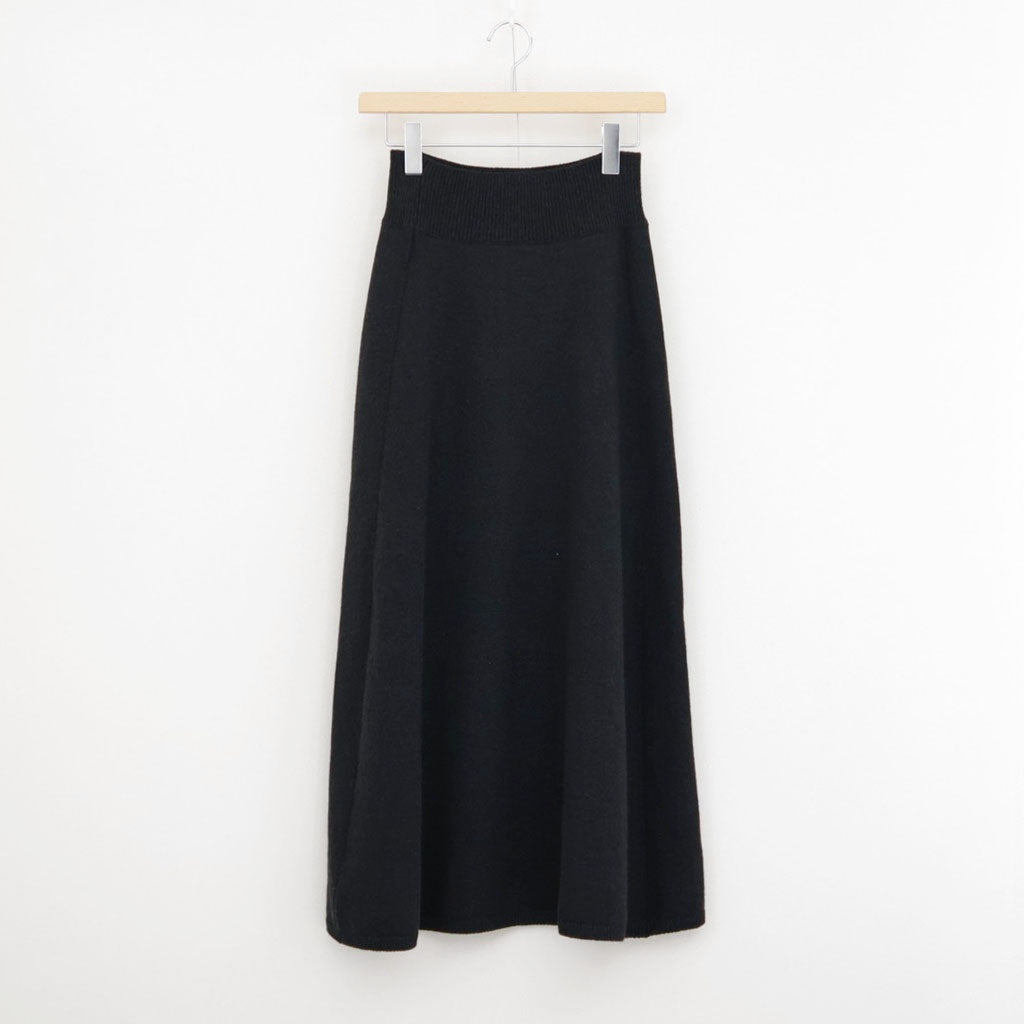 SUPER FINE WOOL KNIT SKIRT #TOP BLACK [A26AS06TJ]