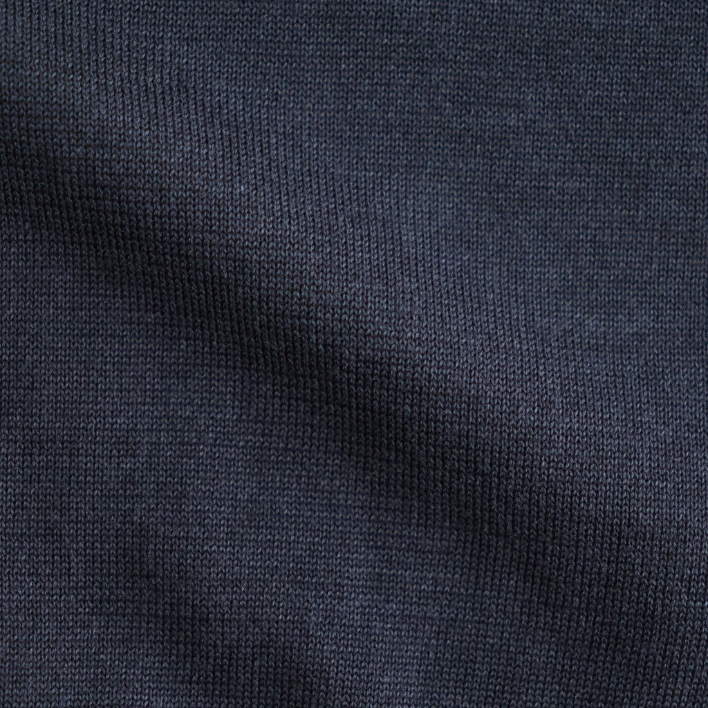 SILK SUEDE KNIT V NECK PULLOVER #NAVY [KRAGLW0312]