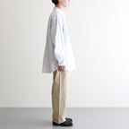 BUTTON SHIRT WIDE #sax [13148]