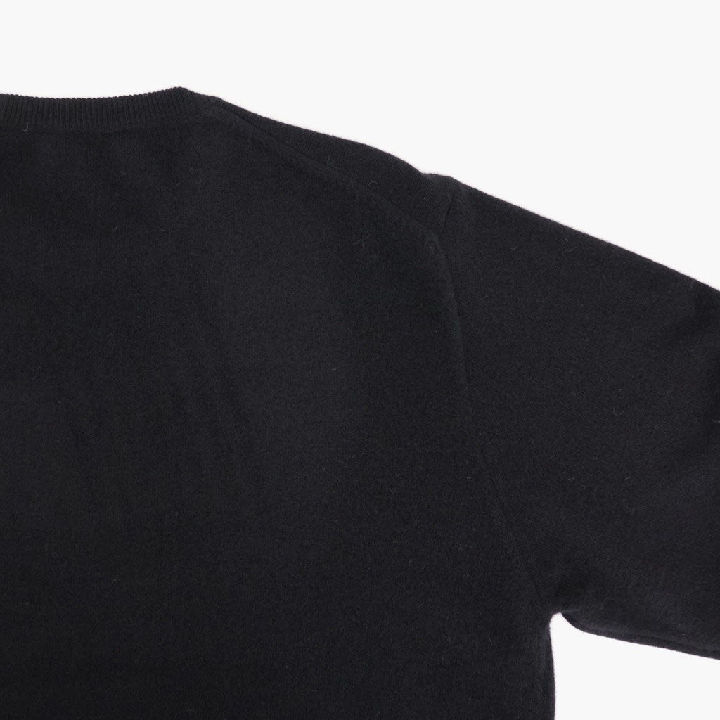 EXTRA FINE WOOL KNIT CREW NECK LS #BLACK [ST.1634]