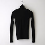 HIGH GAUGE SHEER RIB TURTLE NECK L/S TEE #BLACK [A00T02HF]