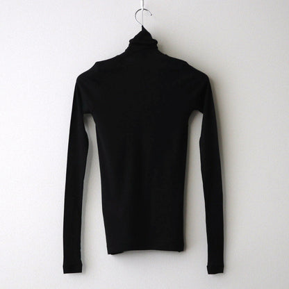 HIGH GAUGE SHEER RIB TURTLE NECK L/S TEE #BLACK [A00T02HF]