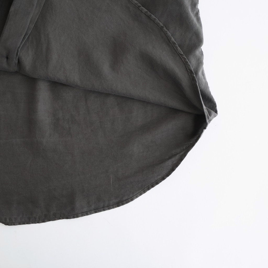 COTTON SILK GARMENT-DYED LOOSED SHIRT #CARBON [YK26SS01289SH]