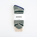 MULTI JACQUARD CREW SOCKS #IVORY/D.GREEN [R1337-AW25]