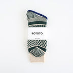 MULTI JACQUARD CREW SOCKS #IVORY/D.GREEN [R1337-AW25]