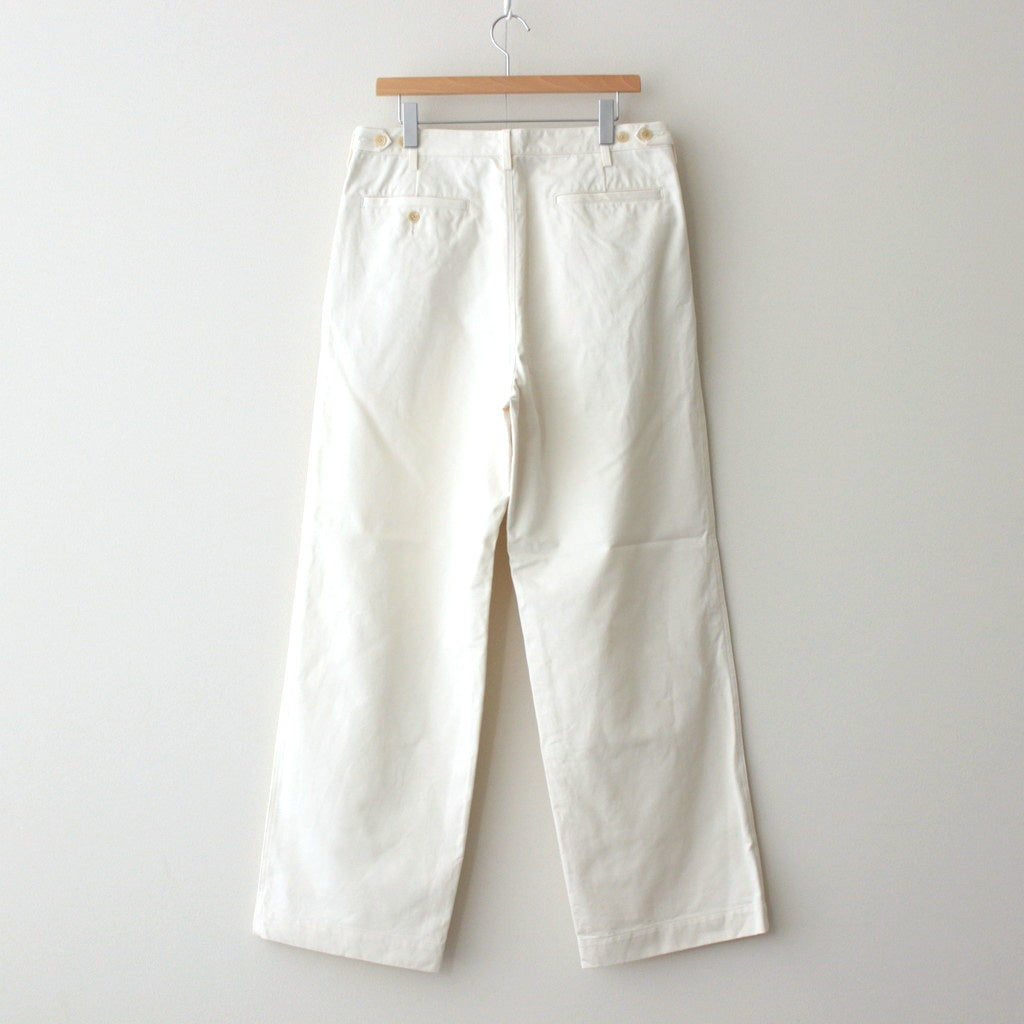 WASHED FINX CHINO ONE-TUCK PANTS #IVORY WHITE [A25SP02FC]