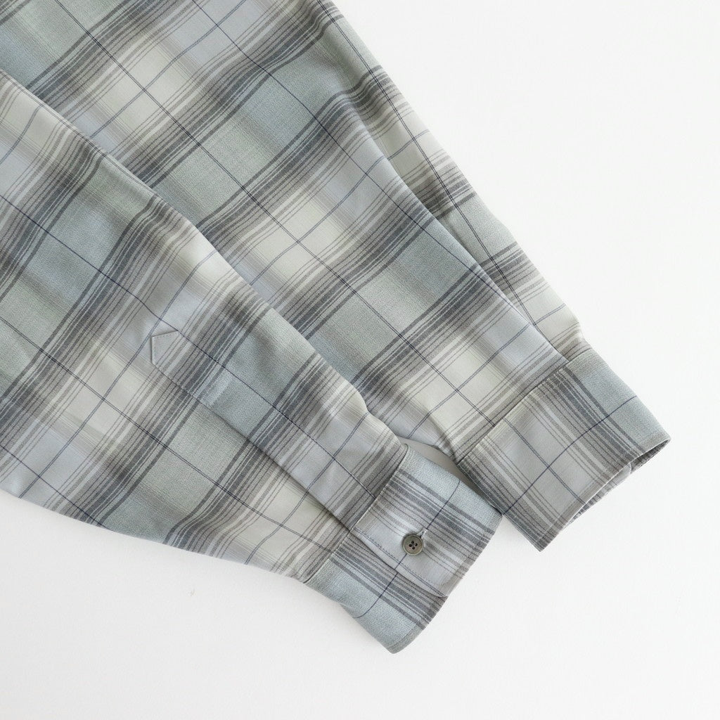 SUPER LIGHT WOOL CHECK SHIRT #BLUE GREEN CHECK [A25SS01LC]