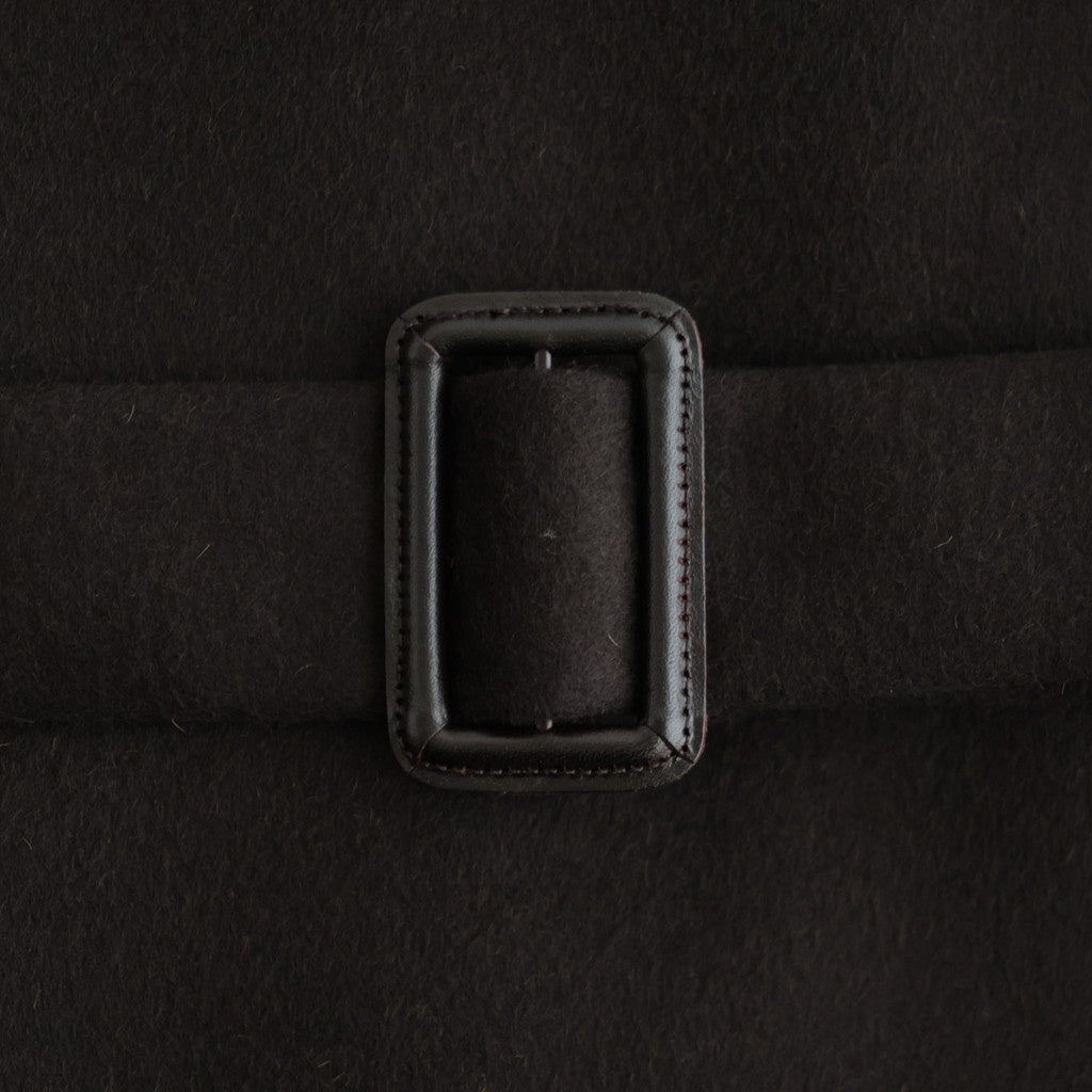 WOOL CASHMERE RAGLAN SLEEVE BALMACAAN COAT #DARK BROWN [ST.1535]