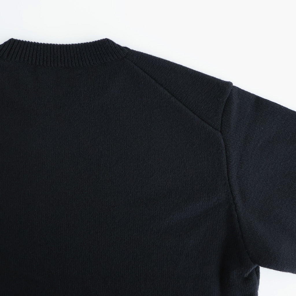 Suede Leather Elbow Patch Sweater #BLACK [YK25FW01108S]