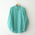 AIRY LIGHT COTTON CHECK BIG SHIRT #GREEN GINGHAM CHECK [A25SS01GC]