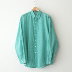 AIRY LIGHT COTTON CHECK BIG SHIRT #GREEN GINGHAM CHECK [A25SS01GC]