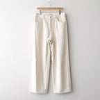 SILK NEP DENIM 5P WIDE PANTS #IVORY WHITE [A26SP01SD]