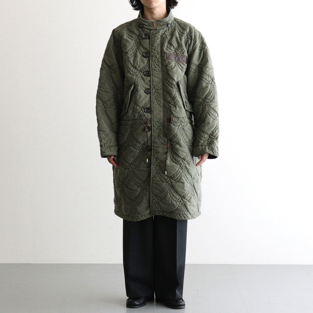 QUILTING FISHTAIL COAT #KHAKI [26330104]