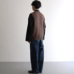 L-G Zip-up Vest #Brown [2403-020]