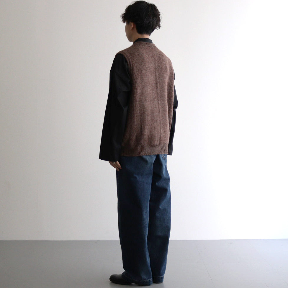 L-G Zip-up Vest #Brown [2403-020]