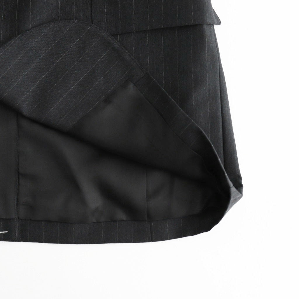 BLUEFACED WOOL JACKET #CHARCOAL NAVY STRIPE [A26AJ03BS]