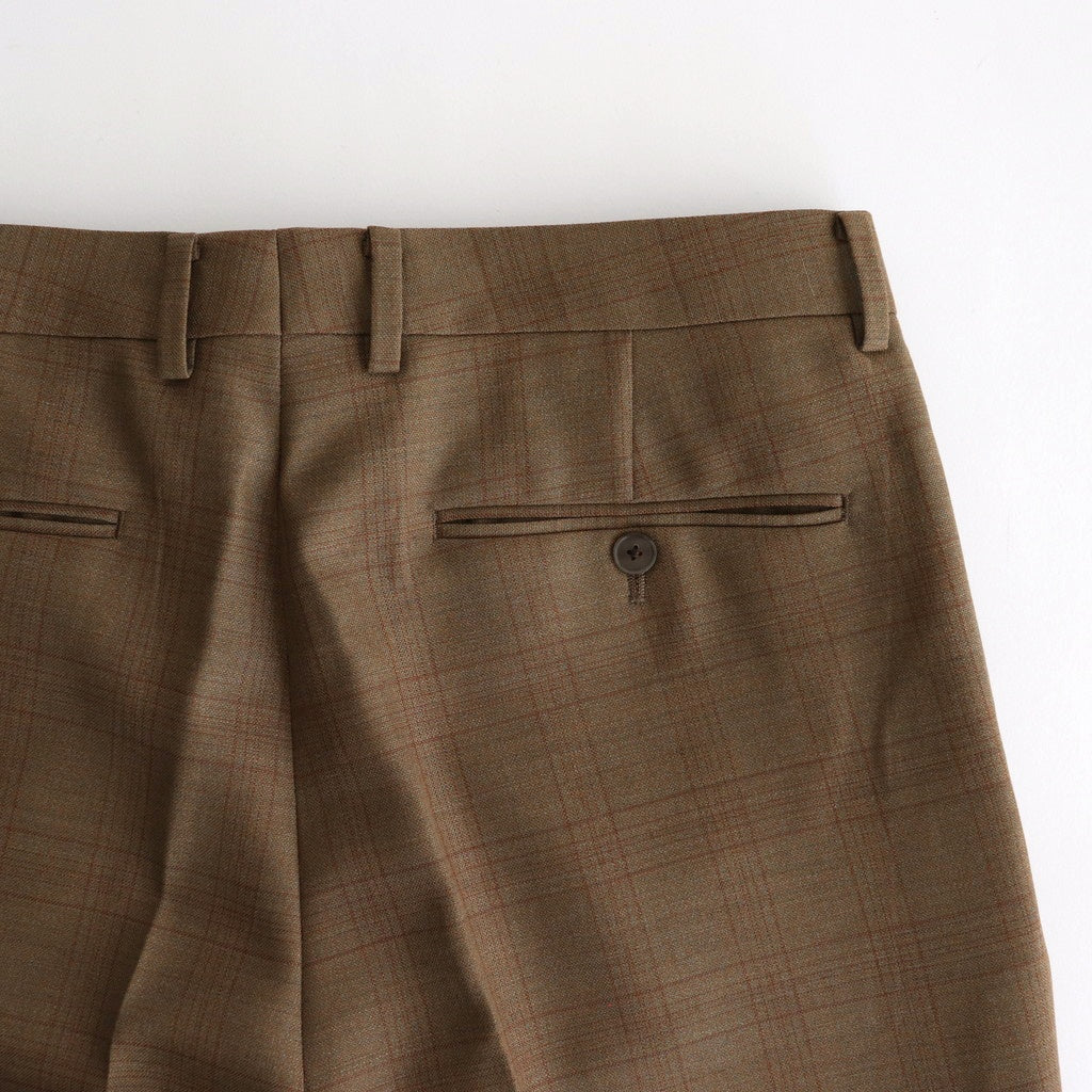 BLUEFACED WOOL TWO-TUCK SLACKS #BROWN CHECK [A25SP02BA]