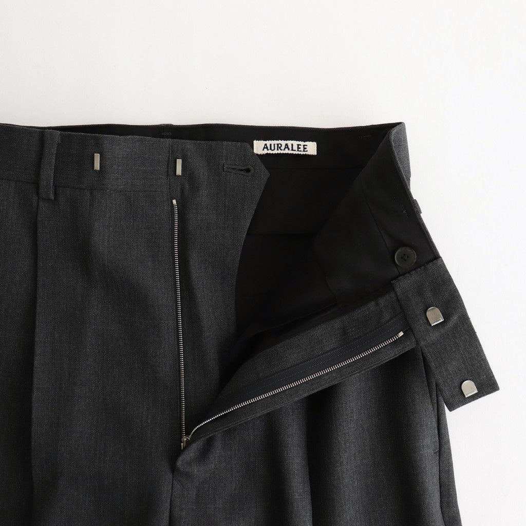 WOOL KID MOHAIR HOP SACK ONE-TUCK SLACKS #TOP CHARCOAL [A25SS05MH