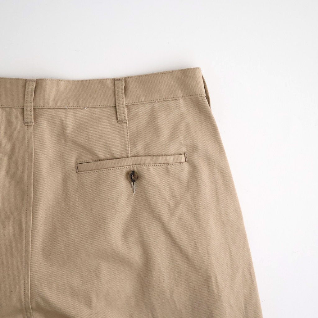 綿サージ ワイドパンツ #BEIGE [HR-P027-051]
