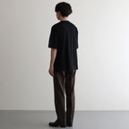 LUSTER PLAITING BOAT NECK TEE #BLACK [A00P04GT]