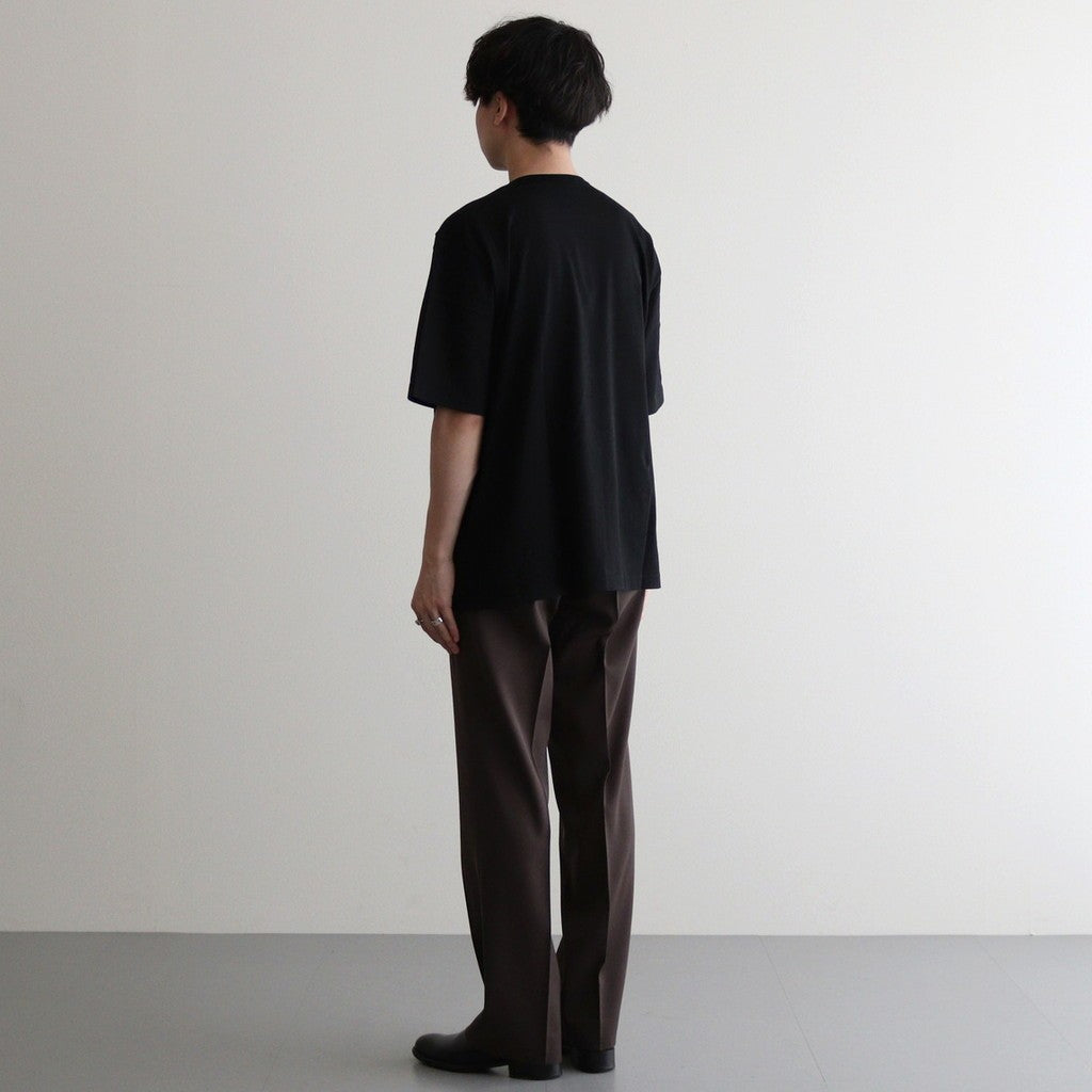 LUSTER PLAITING BOAT NECK TEE #BLACK [A00P04GT]