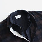 OVERSIZED LAYERED FLANNEL SHIRT #DARK NAVY CHECK [ST.463]