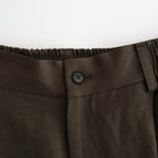 VIS/LI/RA TWILL WIDE EASY SHORT TROUSERS #KHAKI BROWN [ST.1437]
