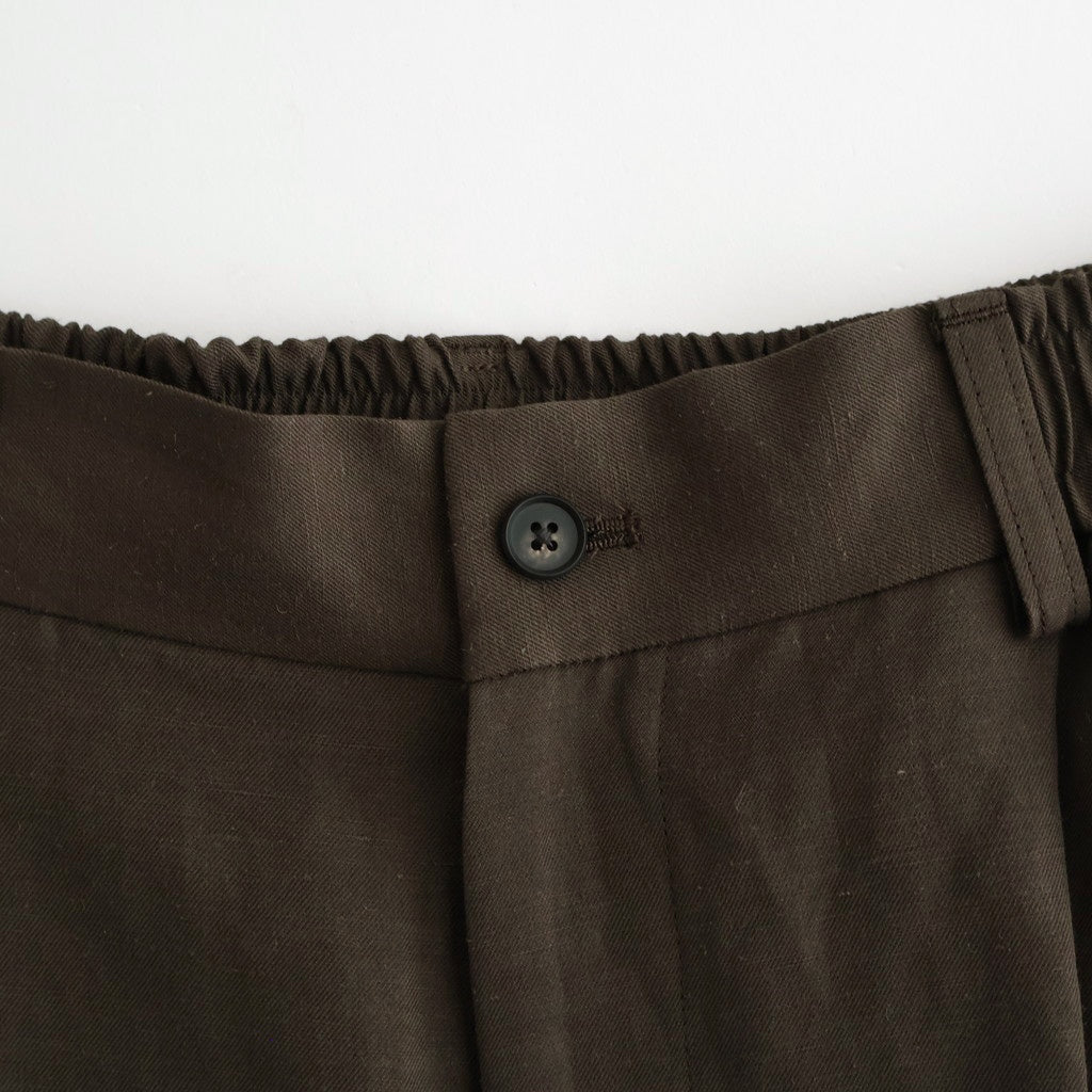 VIS/LI/RA TWILL WIDE EASY SHORT TROUSERS #KHAKI BROWN [ST.1437]