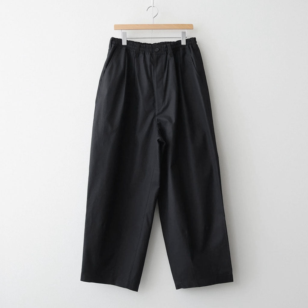 綿ツイル微起毛 ワイド2タックパンツ #BLACK [HQ-P006-051]
