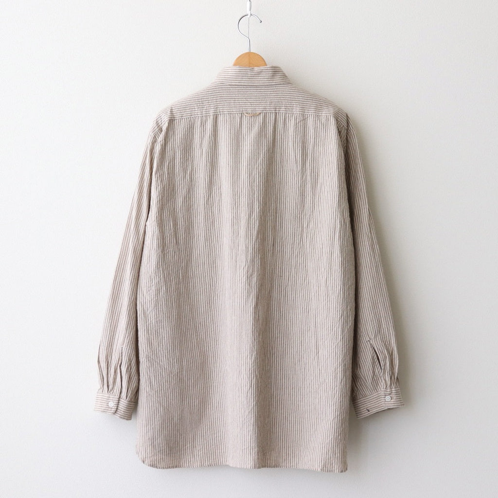 BUTTON SHIRT PULLOVER #brown-st [45110]