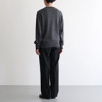 LIGHT WOOL MAX GABARDINE TWO-TUCK SLACKS #TOP BLACK [A26AP03MG]