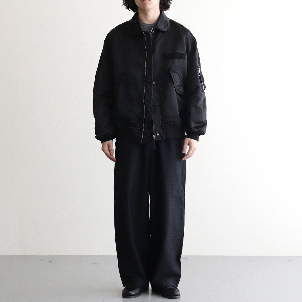 綿ナイロンツイル二重織 製品染 フライトジャケット #BLACK [HR-J016-051]