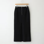 COTTON SILK STRETCH DOUBLE FACE KNIT SKIRT #BLACK [A25SS02WF]